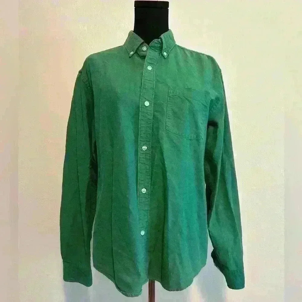 Hawkings McGill Shirt Mens Green Button Down Long Sleeve Cotton Size Medium